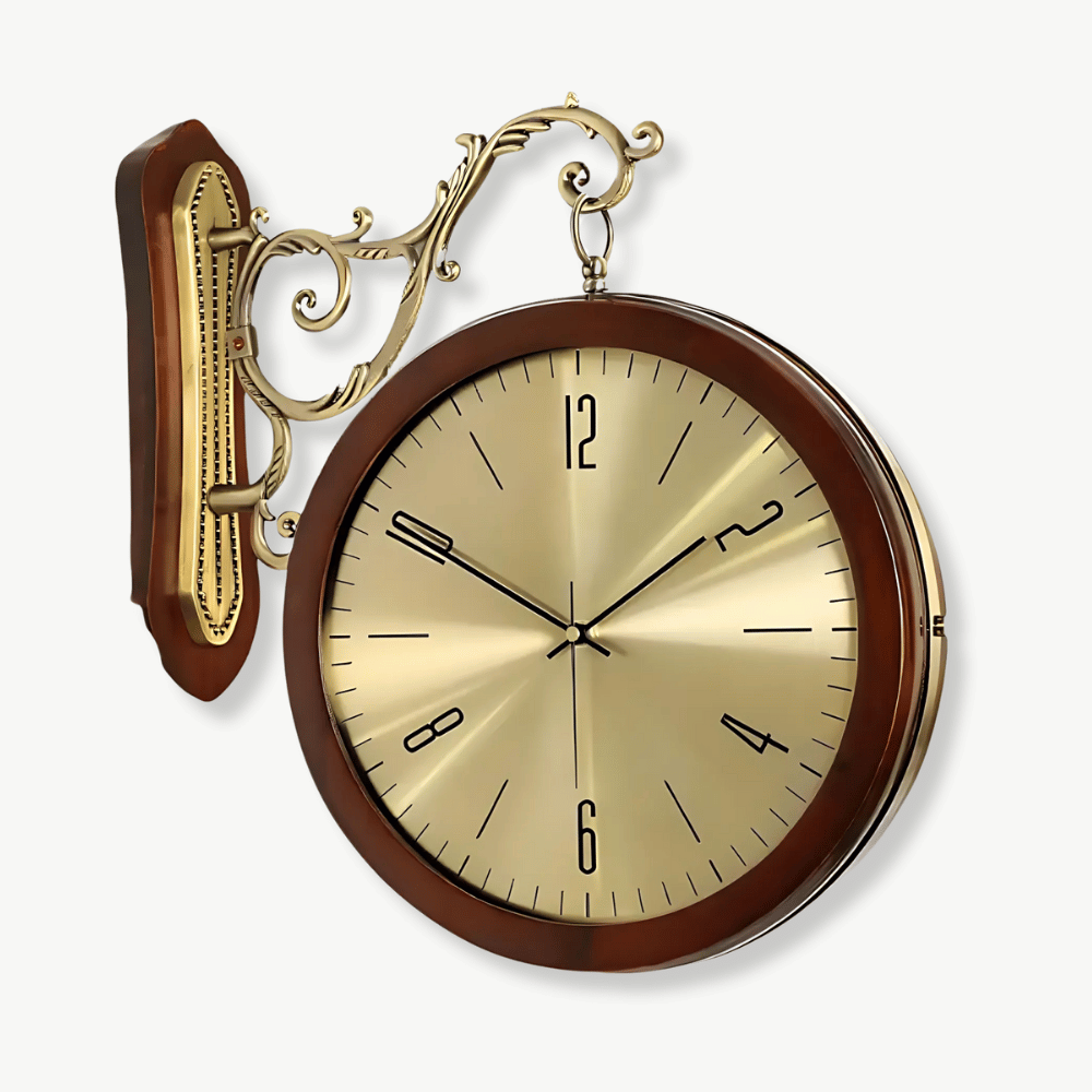 Vintage dubbelsidig väggklocka