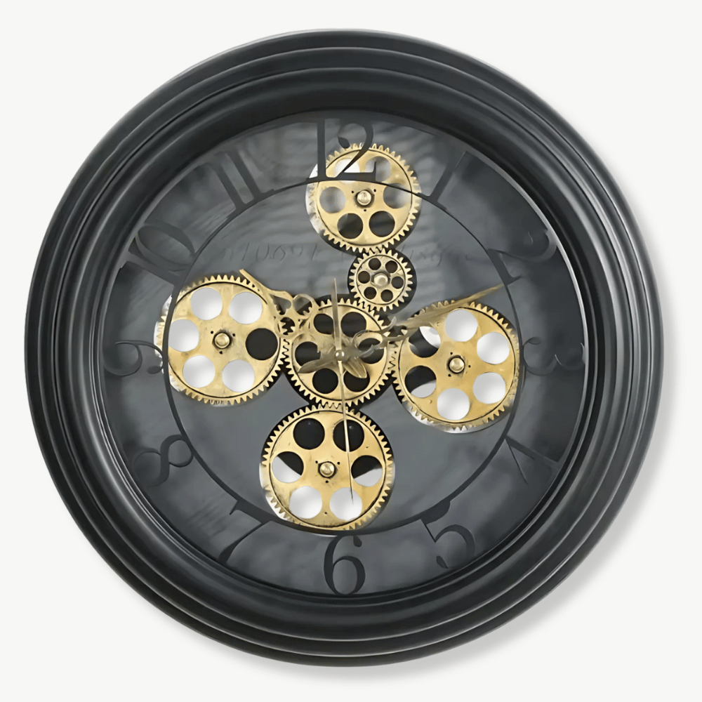 Gammal svart väggklocka