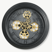 Gammal svart väggklocka