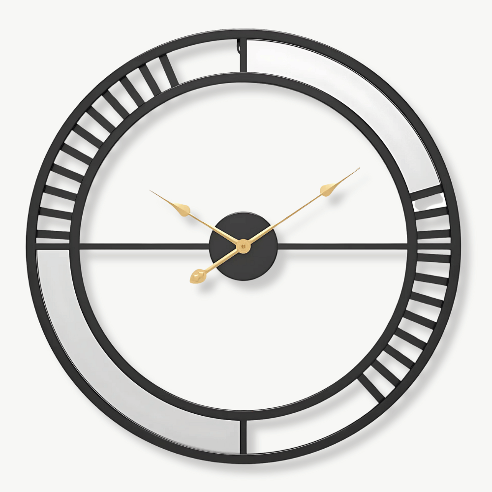 Industriell klocka med spegel