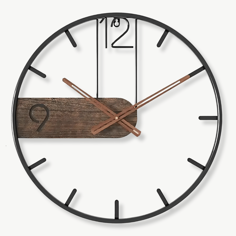 industriell väggklocka i metall