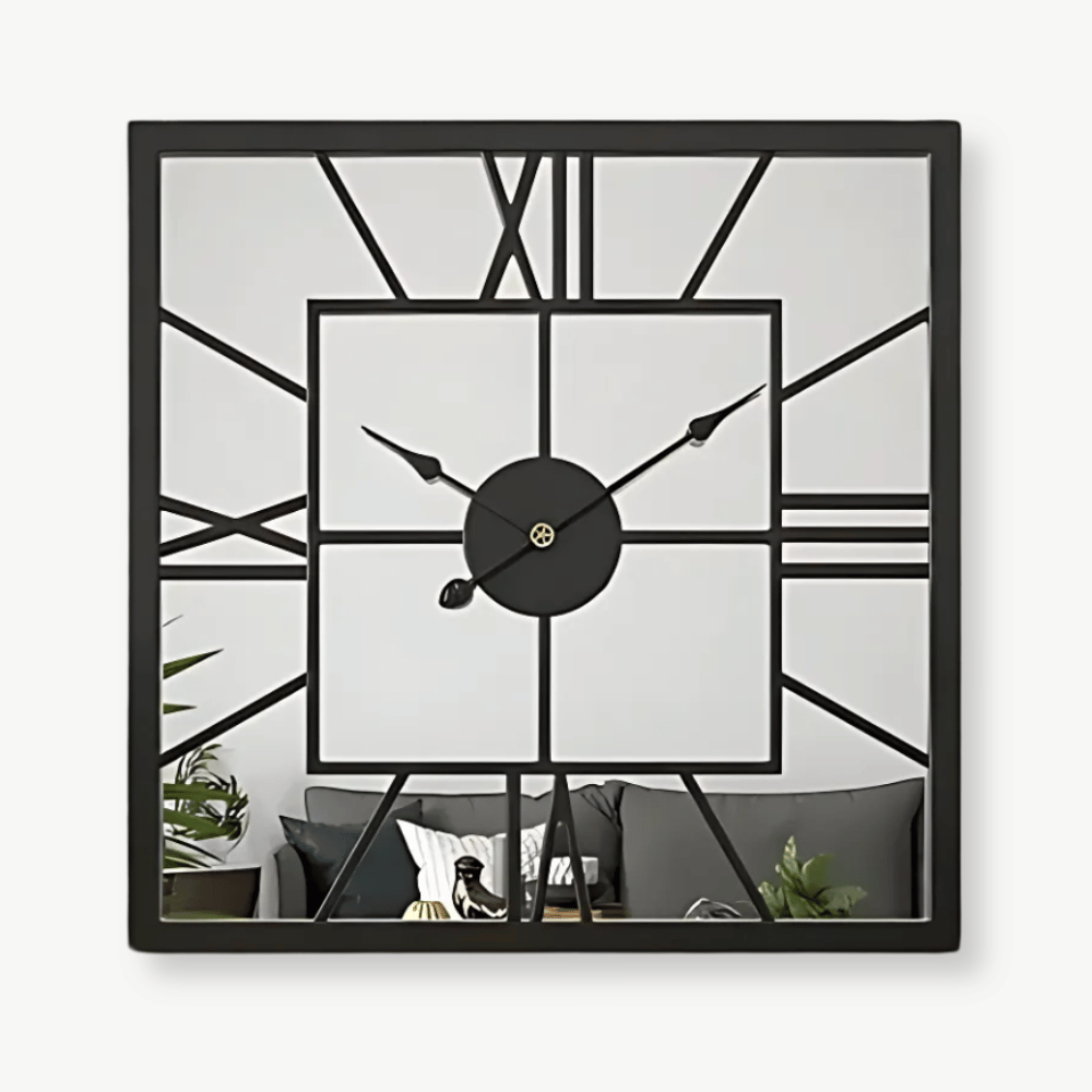 Väggklocka med spegel