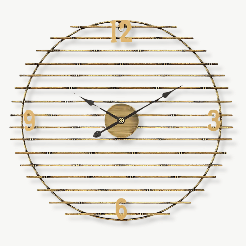 Guld metall väggklocka