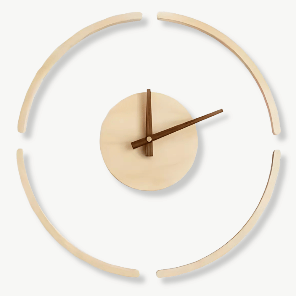 Minimalistisk träväggklocka