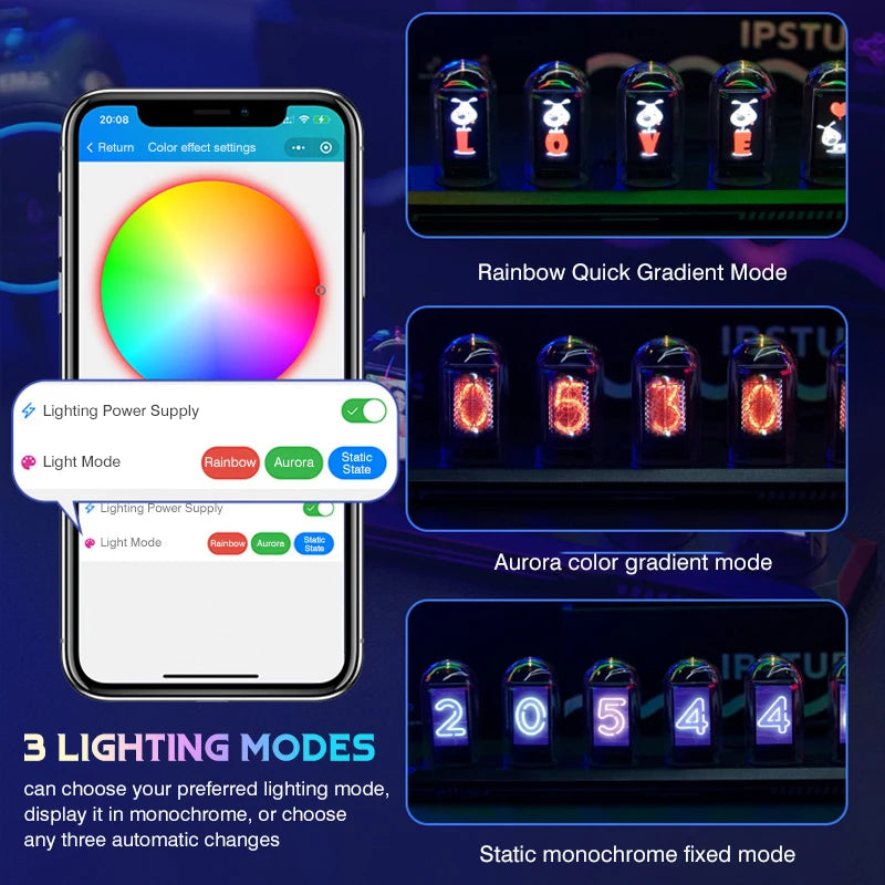 Anpassningsbar RGB Nixie-klocka