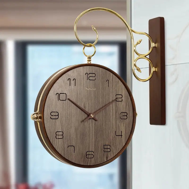 Horloge Double Face en Bois - Horloges murales - bois