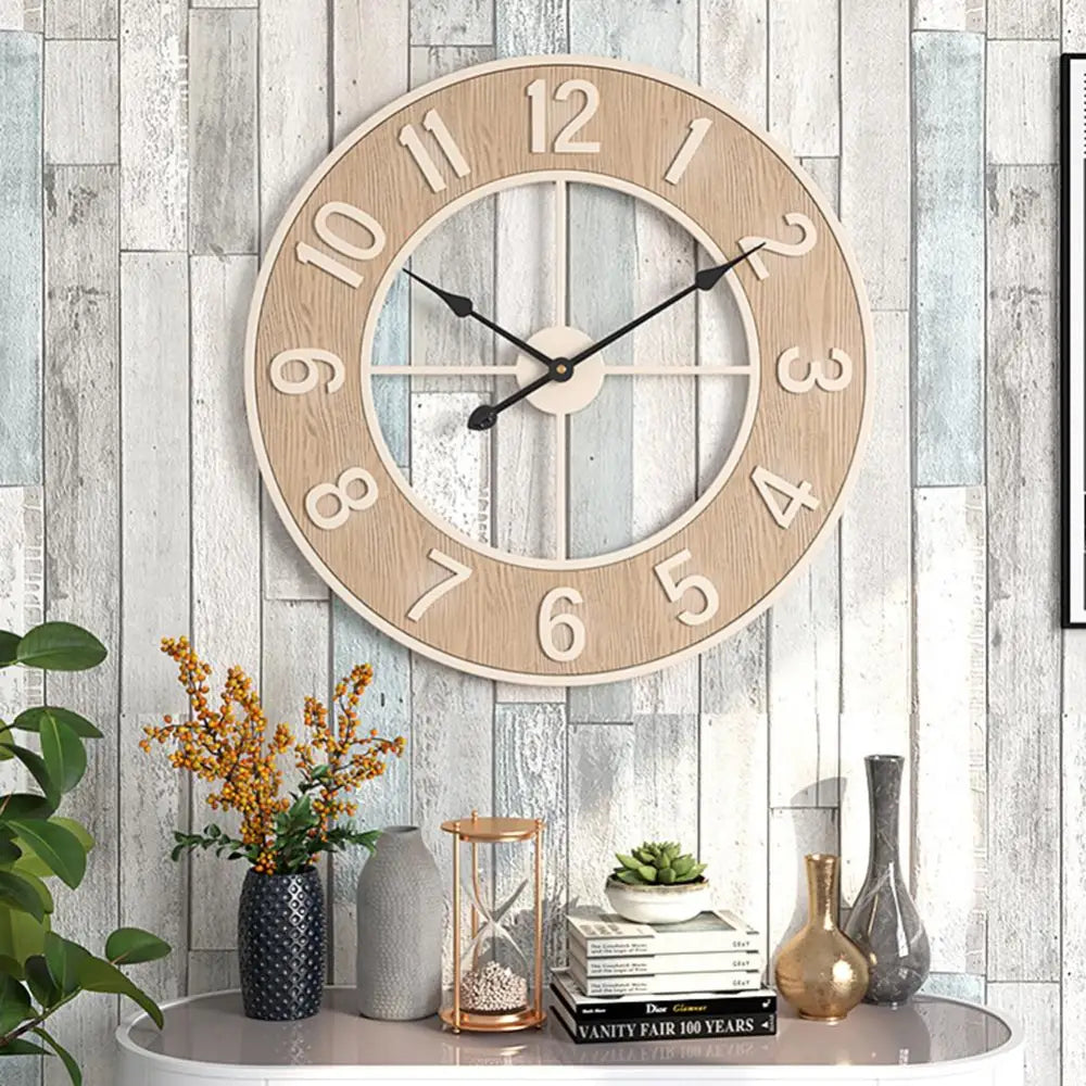 horloge murale bois clair - Horloges murales