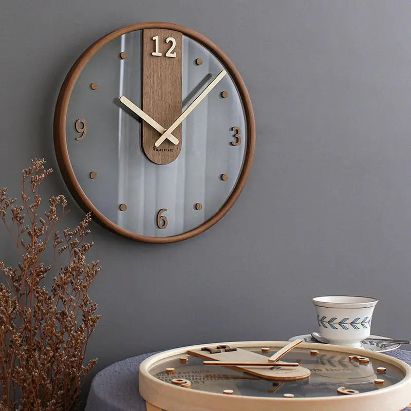 horloge murale originale en bois - Horloges murales