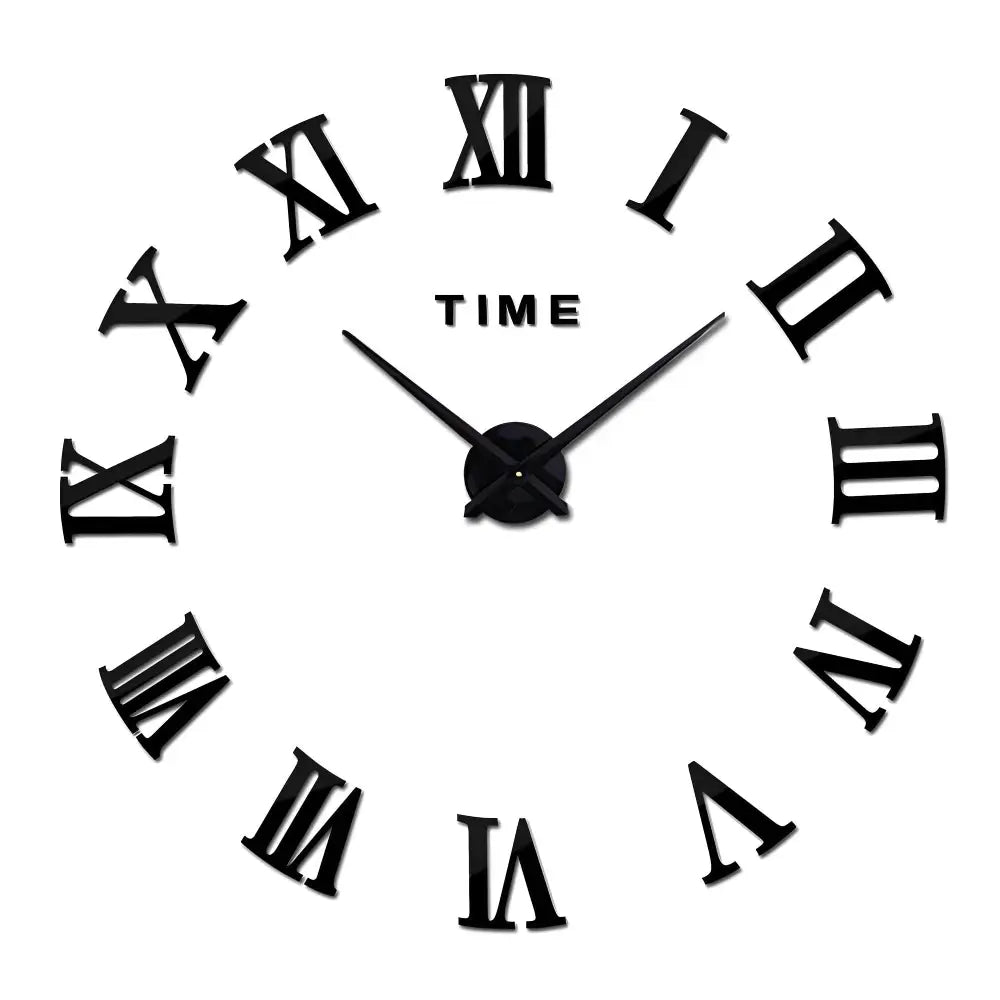 Horloge Murale Stickers Chiffre Romain - Horloges murales - noir / 40 cm